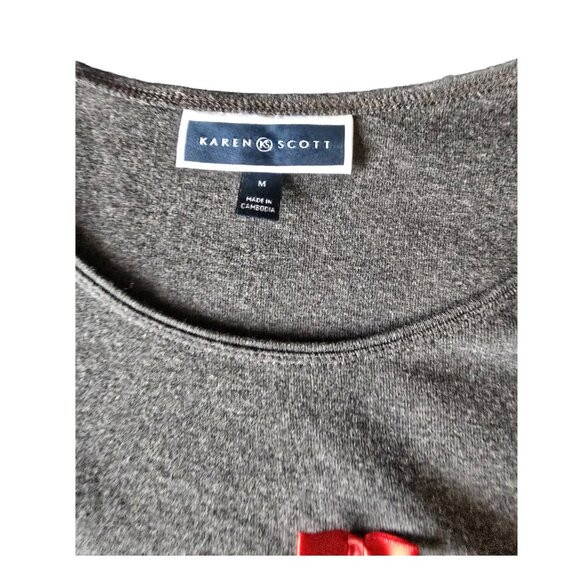 Women's Karen Scott Size Medium Long Sleeve Christmas Shirt, Excellent Condition - Picture 4 of 5